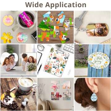 CraftPanel 6pcs Sublimation Hardboard Blank Sheets, MDF Photo Panel Boards Sublimation Blank Wood Sheets with Coating for Laser Cut and Custom Image Print DIY Arts and Crafts for Holiday Decoration