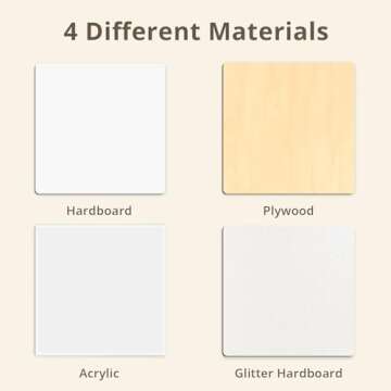 CraftPanel 6pcs Sublimation Hardboard Blank Sheets, MDF Photo Panel Boards Sublimation Blank Wood Sheets with Coating for Laser Cut and Custom Image Print DIY Arts and Crafts for Holiday Decoration