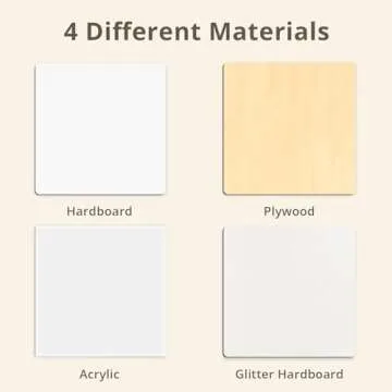 CraftPanel 6pcs Sublimation Hardboard Blank Sheets, MDF Photo Panel Boards Sublimation Blank Wood Sheets with Coating for Laser Cut and Custom Image Print DIY Arts and Crafts for Holiday Decoration