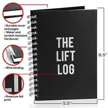 The Lift Log Workout Journal & Bookmark – 6 Month Undated (A5, 6”x 8”) Fitness Journal - Assis...