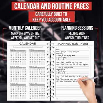 The Lift Log Workout Journal & Bookmark – 6 Month Undated (A5, 6”x 8”) Fitness Journal - Assist in Weight Loss & Weight Lifting Goals - A Workout Log Book for Your Gym Accessories & Any Work Out