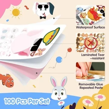 Sinceroduct Creative 100PCS Make Your Own Stickers for Kids