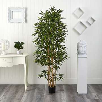 Nearly Natural 5254 75in. Bamboo Silk Tree,Green