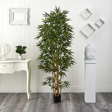 Nearly Natural 5254 75in. Bamboo Silk Tree,Green