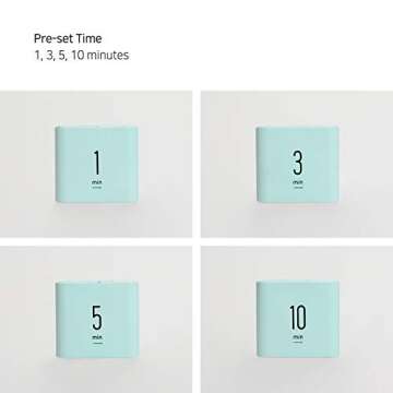 mooas Multi Cube Timer Clock (Mint) Rotating Flip Gravity Sensor Time Management Digital LED Clock &...