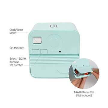 mooas Multi Cube Timer Clock in Mint - Stylish & Functional