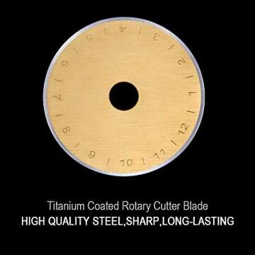 HEADLEY TOOLS Titanium Coated 45mm Rotary Cutter Blades 15 Pack for Arts & Crafts