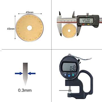 HEADLEY TOOLS 45mm Rotary Cutter Blades - Sharp & Durable