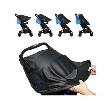 Baby Stroller Sun Shade Sun Protection Sun Shade for Strollers Car Seats Pram Pushchair Buggy Stroller Sunshade Parasol Sun Rain Shade Canopy Cover Awning Anti-UV Toddlers Stroller Canopy Sun Shade