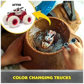 Monster Jam Mud Blasters Playset with Color Change Action