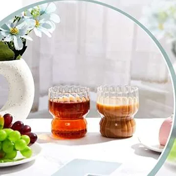 4 Piece Origami Drinking Glass Set for Stylish Cocktails