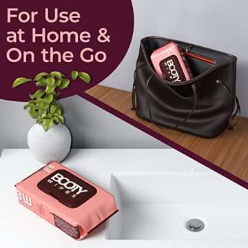 BOOTY WIPES Flushable Wipes Women - 80 Count, Pack of 4 Wet Wipes for Adults - pH Balanced Feminine Wipes with Aloe and Vitamin E - Gentle Cleansing Female Toilet Wipes for Sensitive Skin