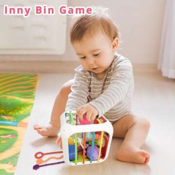 Aprilwolf Montessori Toys for Toddlers 1 Years, 7-in-1 Activity Cube, Shape Sorter Toy| Baby Develop...