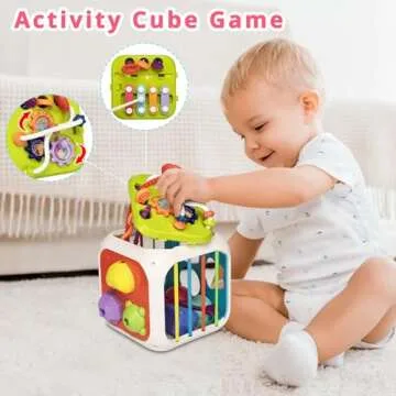 Aprilwolf Montessori 7-in-1 Activity Cube for Toddlers