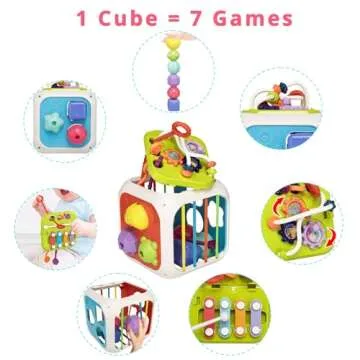 Aprilwolf Montessori 7-in-1 Activity Cube for Toddlers
