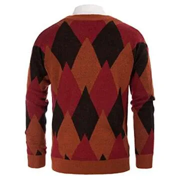 GRACE KARIN Mens V Neck Buttons Cardigan Sweaters Casual Slim Fit Long Sleeve Button up Knitted Warm Sweaters XL