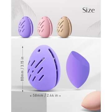 Beauty Blender Holder Case | Silicone Makeup Sponge Case for Vanity | Eco-Friendly Gifts for Her | T...