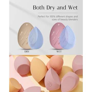 Beauty Blender Holder Case | Silicone Makeup Sponge Case for Vanity | Eco-Friendly Gifts for Her | Travel Must-have Powder Puff Storage | Purple