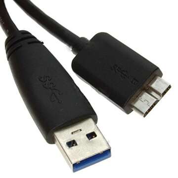 BUC3A-MB45 Black 1.5ft Micro USB 3.0 Cable A to Micro B for Seagate Goflex/Back Up Plus/Expansion Se...