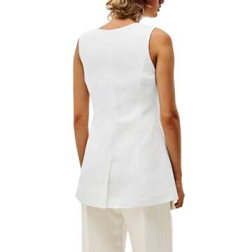 Trendy Summer Women's Linen Vest Tops Lightweight Blazer