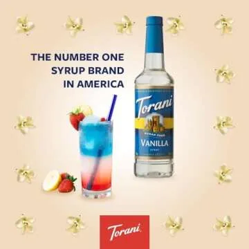 Torani Sugar Free Coffee Syrup, Vanilla Flavored Syrup for Drinks, Zero Calorie, Pump Included, 25.4 Fl Oz