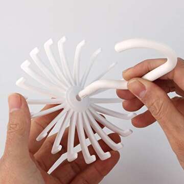 Z ZICOME 3 Pack Twirl Ties Rack Closet Organizer Tie Hanger Hook Headband Holder (White)