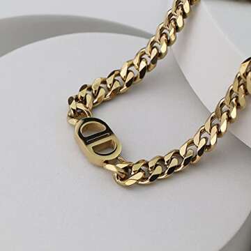 Cuban Link Chain for Women 18k Gold for Love Stainless Steel Hinged Love Jewelry Choker Necklace Gift for Women Teen Girls