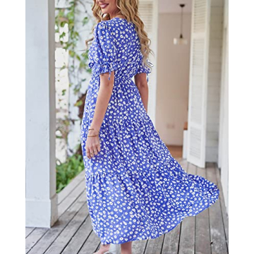 BTFBM Casual Beach Dress for Women - Summer Floral Style