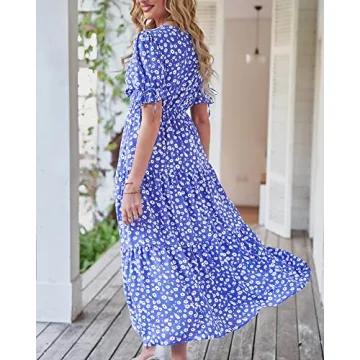 BTFBM Casual Beach Dress for Women - Summer Floral Style