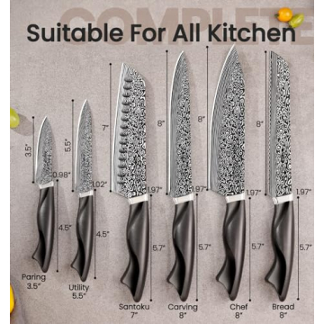 15-Piece Kitchen Knife Set with Sharpener & Block