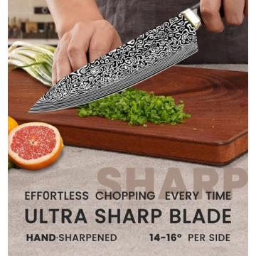 15-Piece Kitchen Knife Set with Sharpener & Block