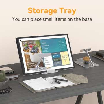 Laivli Tilt Stand for Echo Show 15 & Hub, Easy Switch Portrait to Landscape, No Mounting, Foldable S...