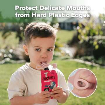 haakaa Multi-Functional Silicone Spout,Baby Pouch Topper,No Spill Silicone Bottle Top,100% Food Grade Silicone,2 Pack