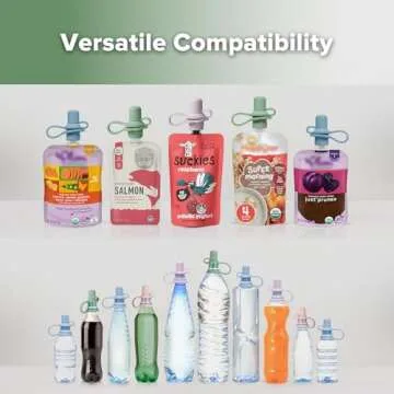 haakaa Multi-Functional Silicone Spout,Baby Pouch Topper,No Spill Silicone Bottle Top,100% Food Grade Silicone,2 Pack