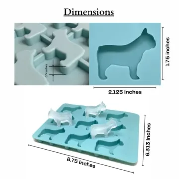 French Bulldog Ice Cube Tray BPA Free 9 Molds
