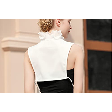 Elegant White Chiffon Dickey Collar for Women