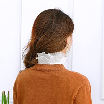 Elegant White Chiffon Dickey Collar for Women