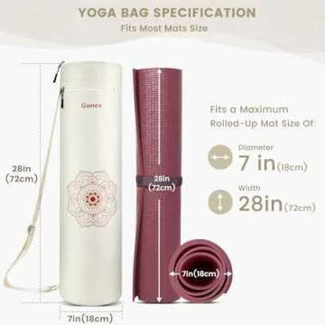 Gonex Yoga Mat Bag, Yoga Mat Carrier Full-Zip Exercise Yoga Mat Carry Bag for Women Men with a Wet Pocket and Zipper Pocket Extra Wide Adjustable Shoulder Strap