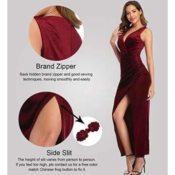 Luxurious Velvet Long Dress for Winter Weddings by Ababalaya