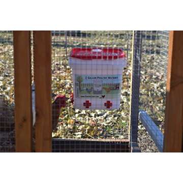 RentACoop 2 Gallon Chicken BPA-Free Plastic Bucket Waterer Set with 4 Horizontal Nipples - Corner Placement