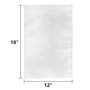 DEAYOU 36 Pack Sublimation Blank Garden Flags, DIY White Lawn Flags Polyester Banners for Outdoor, C...