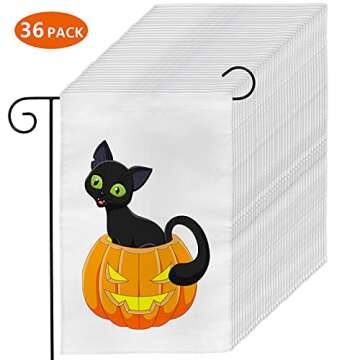 DEAYOU 36 Pack Sublimation Blank Garden Flags, DIY White Lawn Flags Polyester Banners for Outdoor, Courtyard, Party, Home, School, 12" x 18"