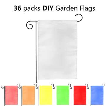 DEAYOU 36 Pack Sublimation Blank Garden Flags, DIY White Lawn Flags Polyester Banners for Outdoor, Courtyard, Party, Home, School, 12" x 18"