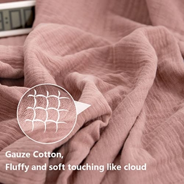 Comfortable Dusty Rose Cotton Throw Blanket for Home
