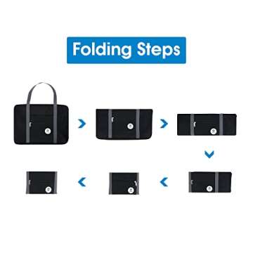 For Spirit Airlines Personal Item Bag 18x14x8 Foldable Travel Duffel Bag Tote Carry on Luggage Duffle Overnight for Women and Men (3112-Black)