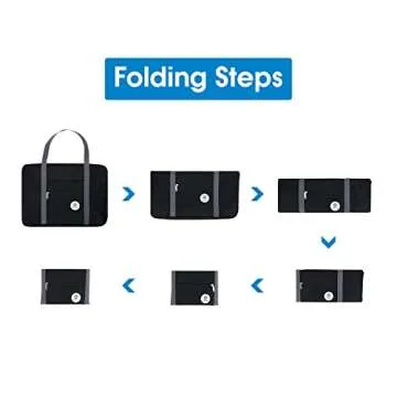 For Spirit Airlines Personal Item Bag 18x14x8 Foldable Travel Duffel Bag Tote Carry on Luggage Duffle Overnight for Women and Men (3112-Black)