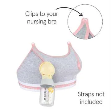 BRAVADO! DESIGNS Women's Maternity Clip and Pump Hands-Free Nursing Bra Accessory, Dove Heather, Sma...