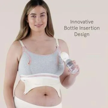 BRAVADO! DESIGNS Women's Maternity Clip and Pump Hands-Free Nursing Bra Accessory, Dove Heather, Small