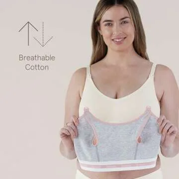 BRAVADO! DESIGNS Women's Maternity Clip and Pump Hands-Free Nursing Bra Accessory, Dove Heather, Small