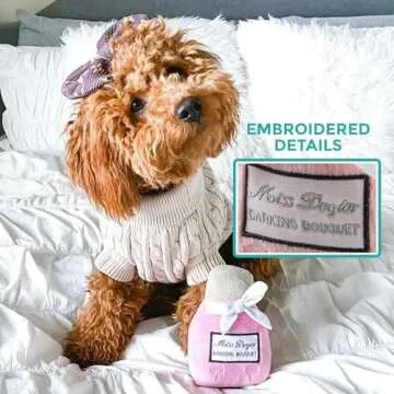 Haute Diggity Dog Miss Dogior Perfume, Plush Designer Dog Toys with Interactive Squeaker, Stimulatin...